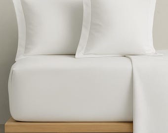 Funda de almohada blanca personalizada / 100 % algodón / Cualquier tamaño y forma / Cierre de cremallera / Hecha a mano / Suave y transpirable / Funda de almohada blanca