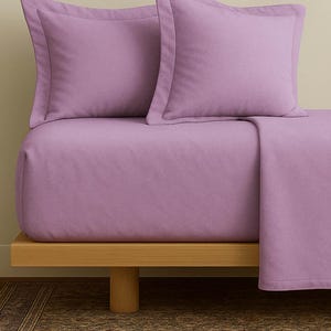 Sábana ajustable 100 % algodón color lila: sábana de bolsillo profundo en todos los tamaños / sábana morada suave para Queen, King, Twin, Full y Cal King