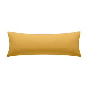 May include: A long, rectangular, mustard yellow pillow.