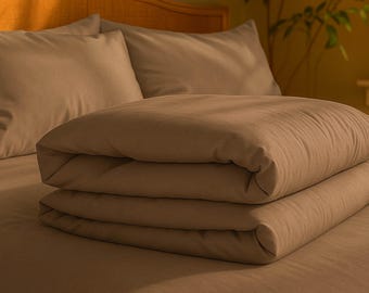 Mink Cotton Duvet Cover Set – 100% Cotton Bedding with Zipper, Custom Twin Queen King Sizes, Oxford Pillowcases, 41 Colors