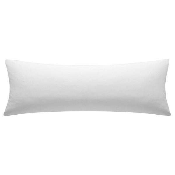 White Extra Long Lumbar Pillow Cover, White Cotton Throw Pillow, All Custom Size, Cotton Decorative Pillow, Extra long Cushion Cover