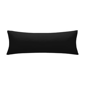 Black Extra Long Lumbar Pillow Cover, White Cotton Throw Pillow, All Custom Size, Cotton Decorative Pillow, Extra long Cushion Cover