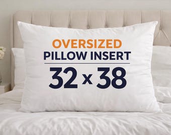 Relleno de almohada extragrande de 32 x 38 / Relleno de almohada decorativo extragrande / Forma de almohada sintética alternativa al plumón / Relleno de almohada tipo funda europea