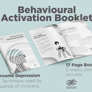 Behavioural Activation Booklet | Instant PDF Download | Cognitive Behavioural Therapy Technique | Goal setting & Weekly Planner included |