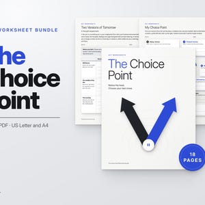 Minimalist Choice Point Worksheet Bundle, Toward and Away Moves, Acceptance and Commitment Therapy