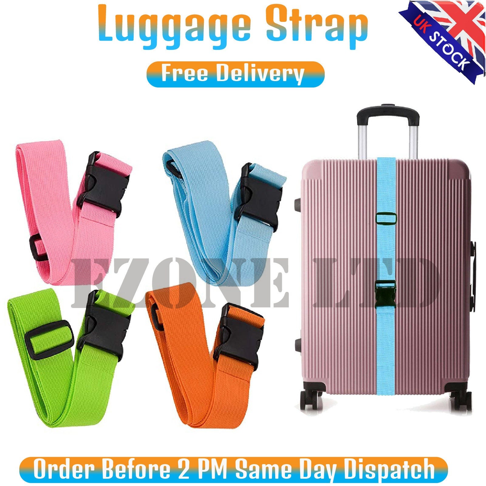 2 inches blue multi colour  adjustable replacement strap Bags & Purses Luggage & Travel Luggage Straps Wide strap 