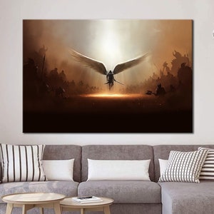 Archangel Canvas Print - Archangel Michael Wall Art - Archangel Wall Decor - Archangel Canvas Art - Archangel Extra Large Canvas