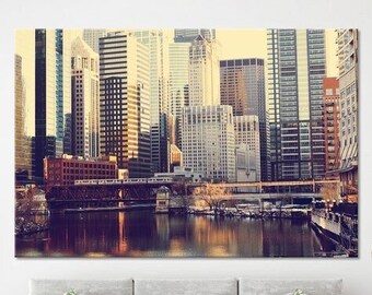 Chicago Downtown Canvas Print - Chicago Skyline Wall Art - Chicago Photo Home Decor - Chicago Canvas Art - Chicago Wall Decor