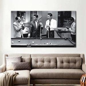 The Rat Pack Playing Pool Canvas Print - The Rat Pack Wall Decor - The Rat Pack Wall Art - The Rat Pack Playing Pool Canvas Art