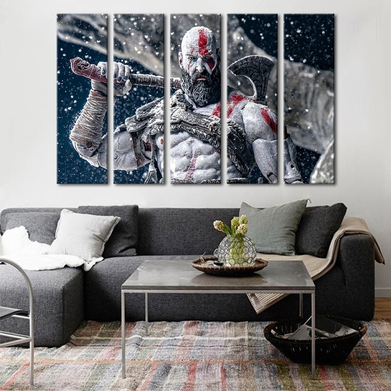 God of War Canvas Print Kratos Wall Art God of War Wall Etsy