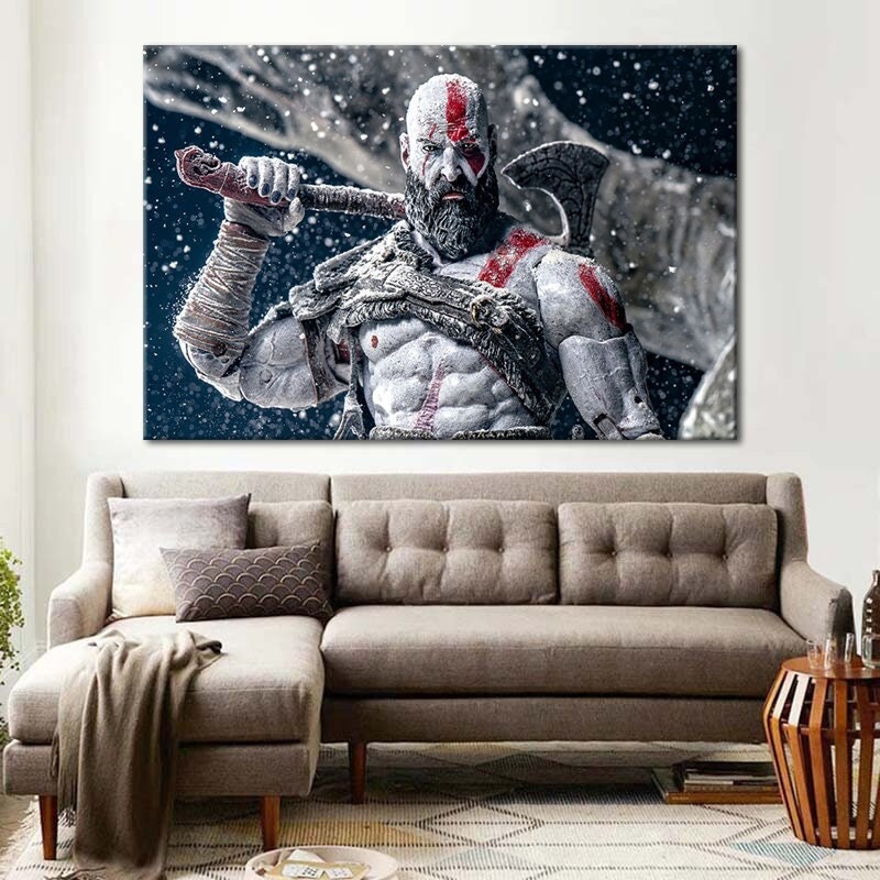 God of War Canvas Print Kratos Wall Art God of War Wall Etsy