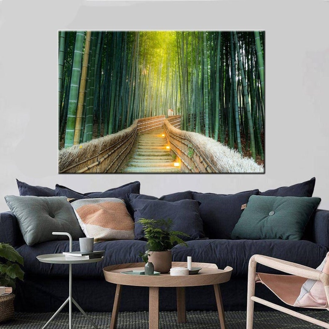 Bamboo Forest Canvas Print Bamboo Wall Art Bamboo Forest Home Decor Japan Bamboo Forest Canvas