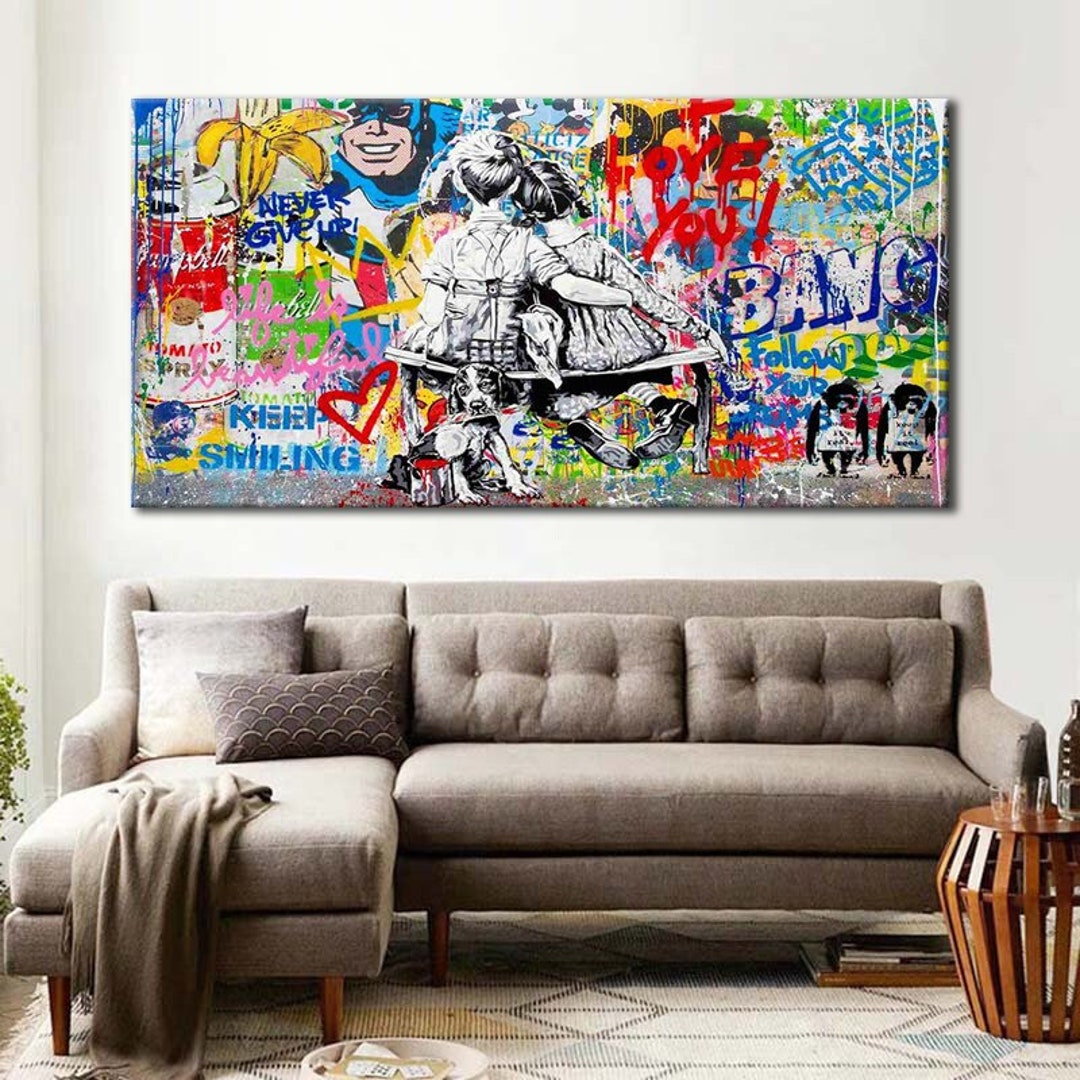 Graffiti Wall Art Bedroom - Large Gaming Canvas Wall Art - Teen Boy Room  Decor Ready To Hang Size 30x 30 : : Home & Kitchen