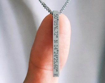 Mens Personalised Necklace, Mens Personalised Gifts, Mens Necklace, Gift For Men, Necklace For Man, Gift For Her, Mens Silver Necklace