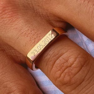 Anillo de sello para hombre, anillo de oro rosa para hombre, anillo para hombre, anillo personalizado para hombre, regalo para él, regalo para padrinos de boda, anillo personalizado, anillo de sello de oro, anillo para hombre
