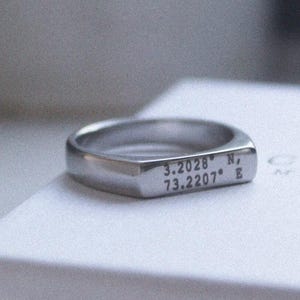 Zegelring heren, zilveren ring heren, herenring, gepersonaliseerde herenring, cadeau voor hem, bruidsjonkers cadeau, aangepaste ring, zilveren zegelring, herenring