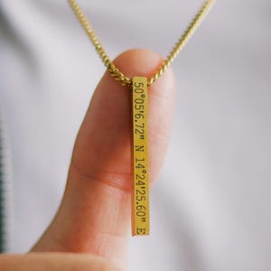Gouden gepersonaliseerde herenketting, gepersonaliseerde herencadeaus, herenketting, cadeau voor mannen, ketting voor man, cadeau voor haar, coördineert ketting