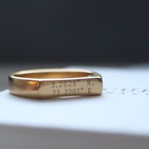 Signet Ring Men, Gold Ring Men, Mens Ring, Mens Personalised Ring, Gift For Him, Groomsmen Gift, Custom Ring, Gold Signet Ring, Man Ring image 4