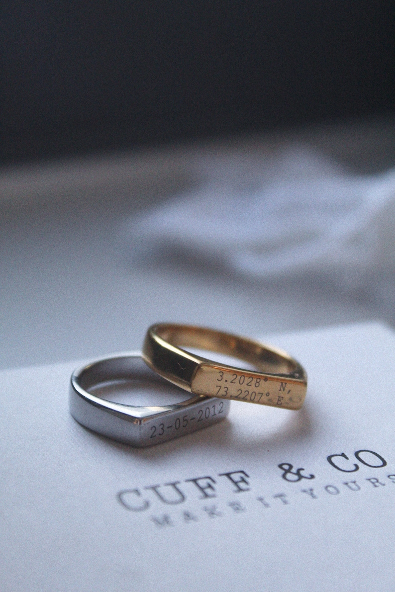 Ring Men Gold Ring Men Mens Ring Mens Personalised Etsy