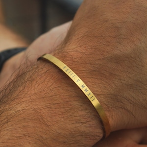 Bracciale personalizzato da uomo, bracciale in oro da uomo, braccialetto regolabile, regalo per lui, regalo personalizzato, braccialetto d'oro, regalo per lei immagine 7