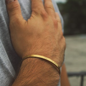 Bracciale personalizzato da uomo, bracciale in oro da uomo, braccialetto regolabile, regalo per lui, regalo personalizzato, braccialetto d'oro, regalo per lei immagine 9