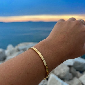 Bracciale personalizzato da uomo, bracciale in oro da uomo, braccialetto regolabile, regalo per lui, regalo personalizzato, braccialetto d'oro, regalo per lei immagine 2