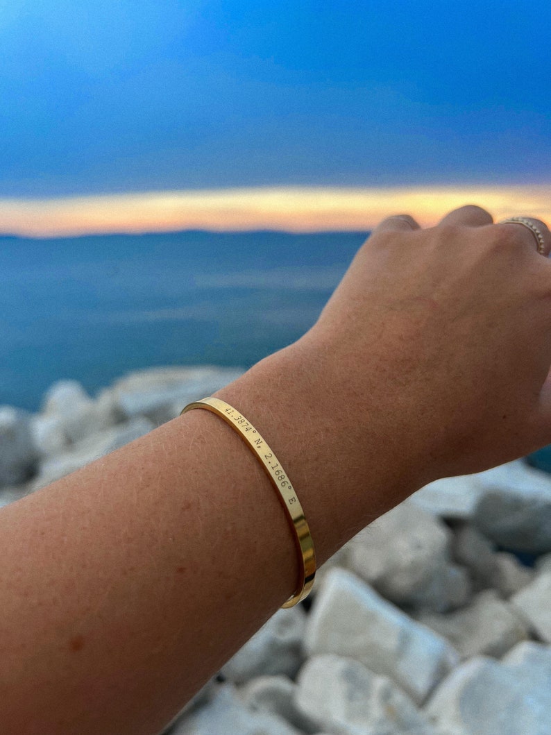 Bracciale personalizzato da uomo, bracciale in oro da uomo, braccialetto regolabile, regalo per lui, regalo personalizzato, braccialetto d'oro, regalo per lei immagine 2