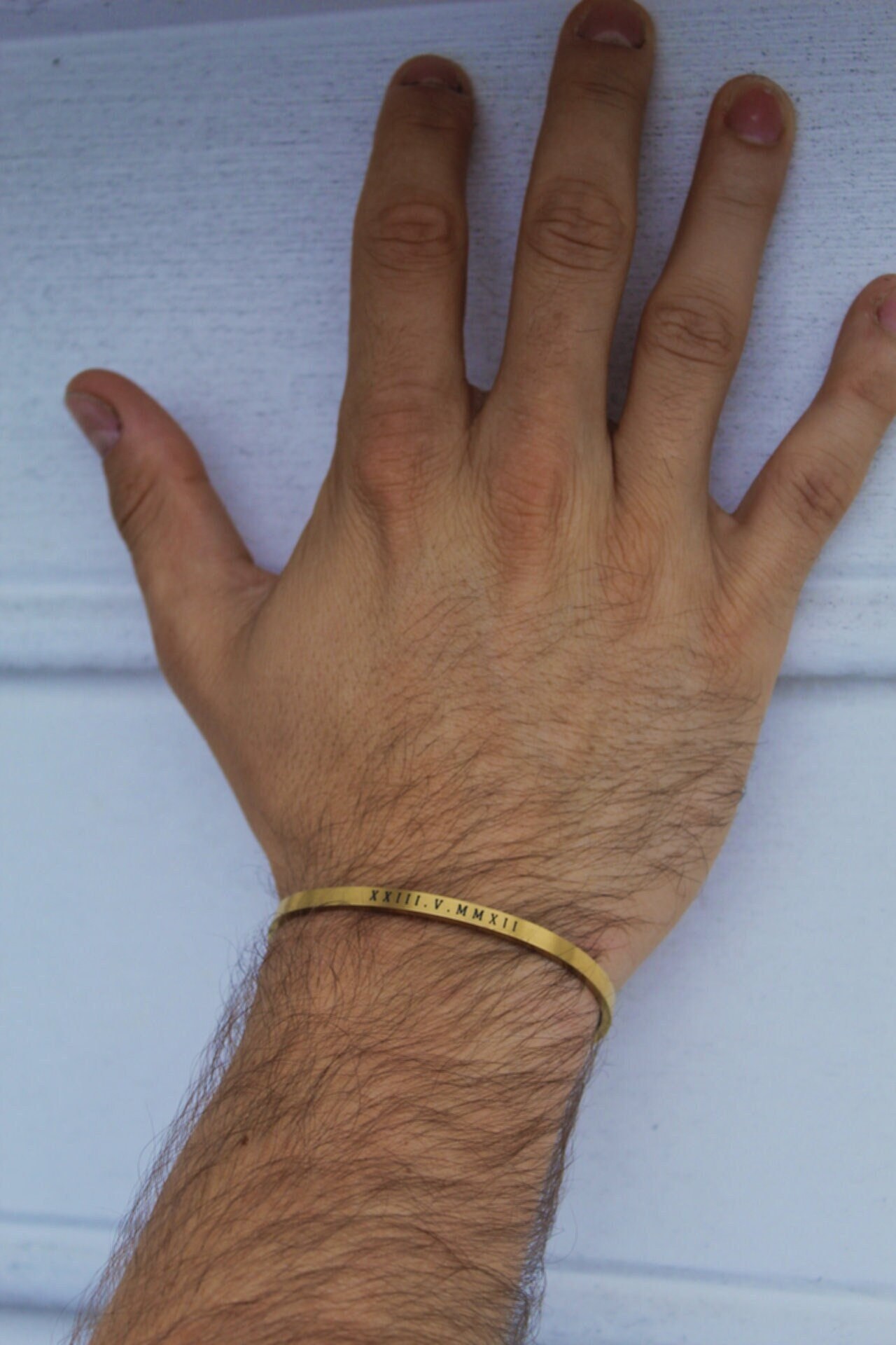 Mens Personalised Bracelet Mens Gold Cuff Bracelet Etsy