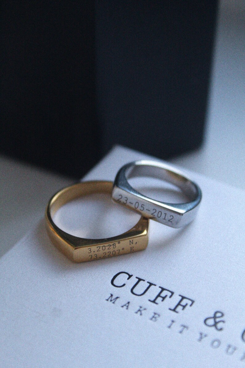 Ring Men Gold Ring Men Mens Ring Mens Personalised Etsy