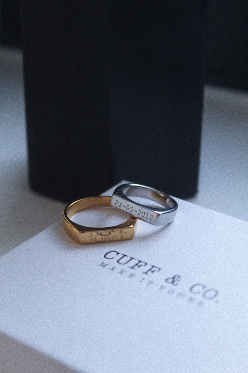 Ring Men Gold Ring Men Mens Ring Mens Personalised Etsy