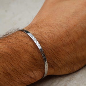 Gepersonaliseerde herenarmband, zilveren herenarmband, cadeau personaliseren, verstelbare armband, herenarmband, cadeau voor hem, zilveren armband heren