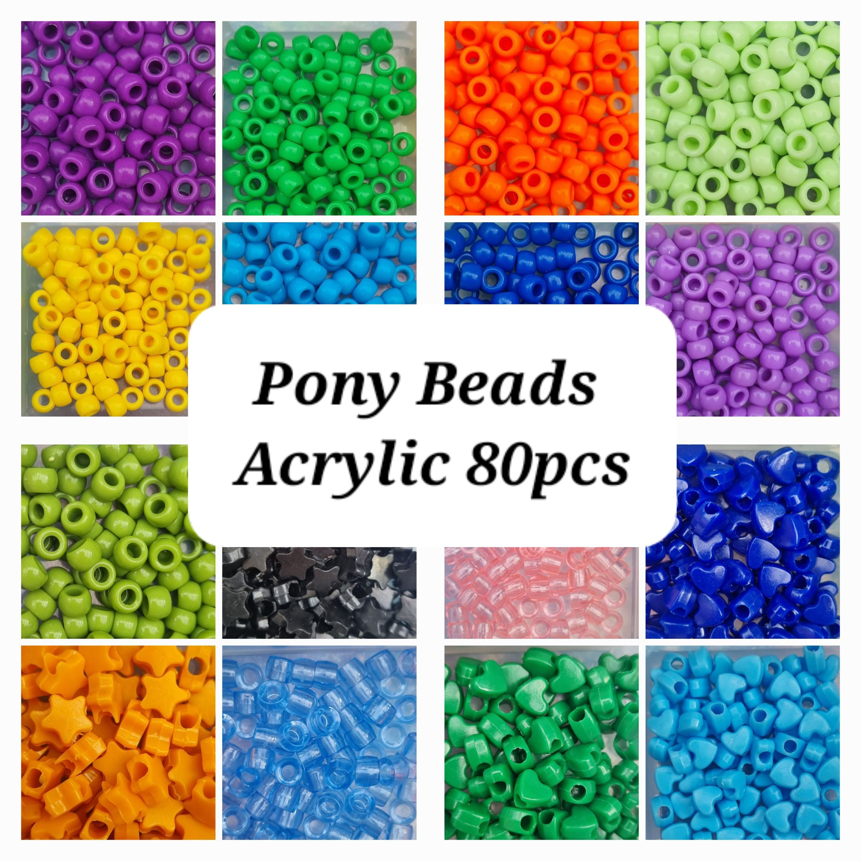 480 Red Opaque Pony Beads, Pony Beads, Plastic Pony Beads, Craft