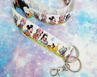 Disney Babies Lanyard Grosgrain Ribbon lanyards adult size breakaway clasp keyring clip id holder keys park office nurse teacher