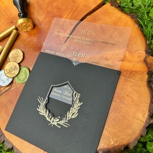 Black & Gold Foil Wedding Invitation: Minimalist Design