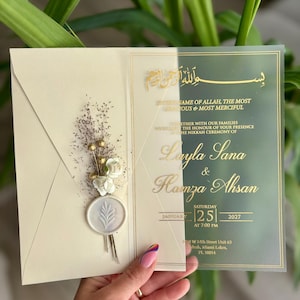 Elegante Einladungen, Muslimische Hochzeitseinladung, Modern, Luxuseinladung, einzigartige Hochzeitseinladungen, Hochzeitseinladung mit Basmala