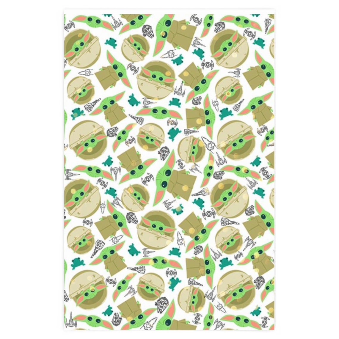 Cute Baby Yoda Wrapping Paper Star Wars Wrapping Paper Gift Etsy
