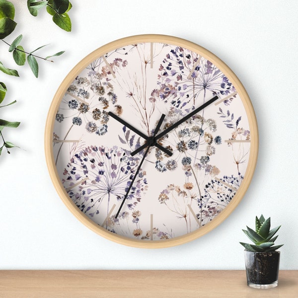 Floral Wall Clock Etsy
