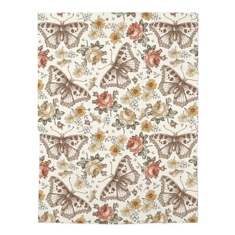 Butterfly Baby Swaddle Blanket Boho Baby Swaddle Floral Baby Etsy