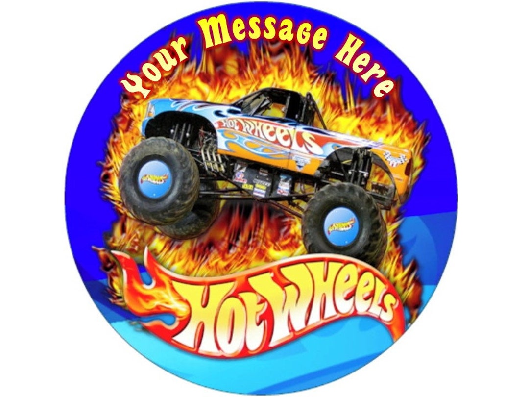 7.5 Inch Round Hot Wheels Edible Cake Topper Personalised Etsy UK