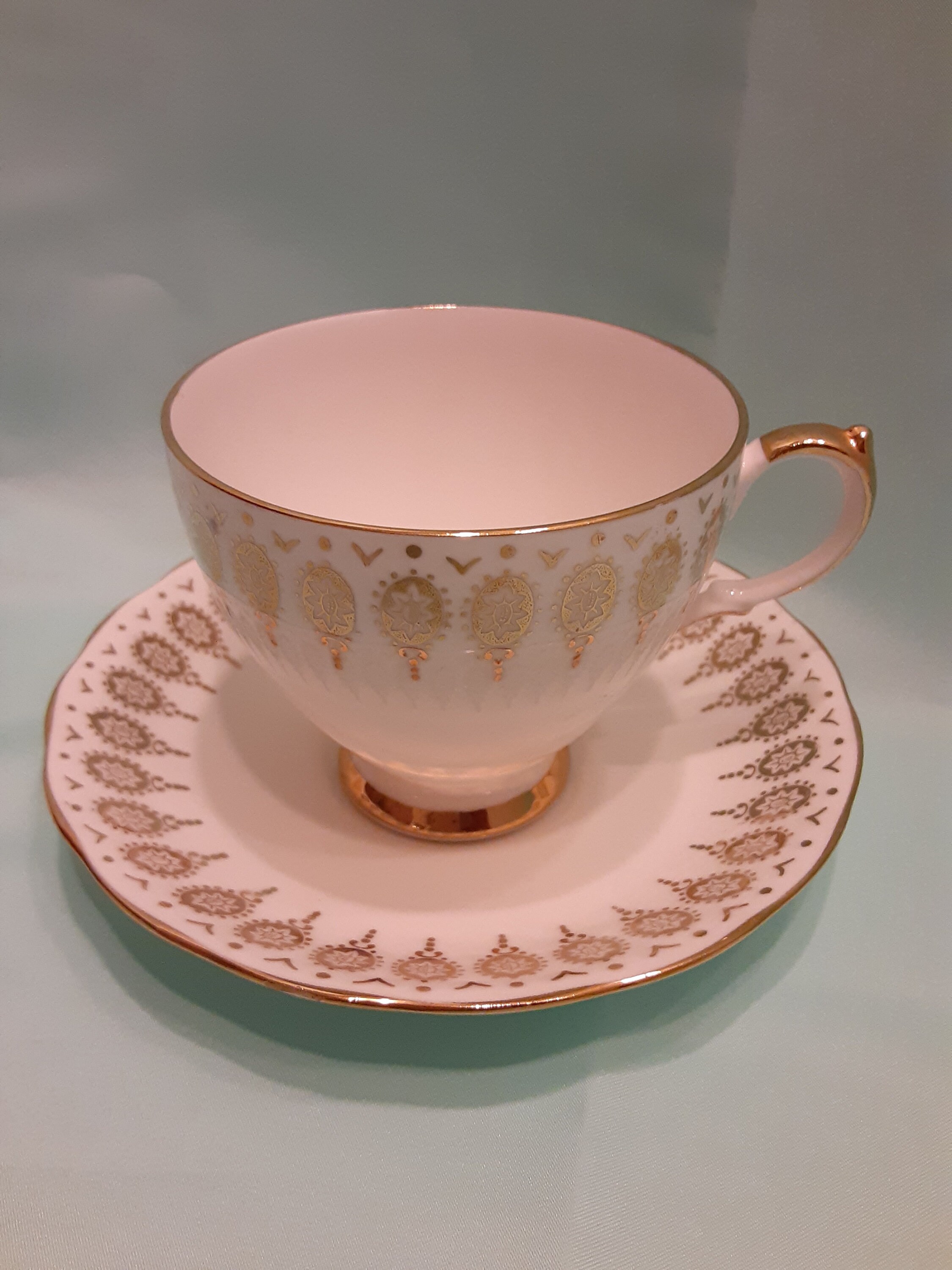Queen Anne English Teacup and Saucer Set Bone China Etsy