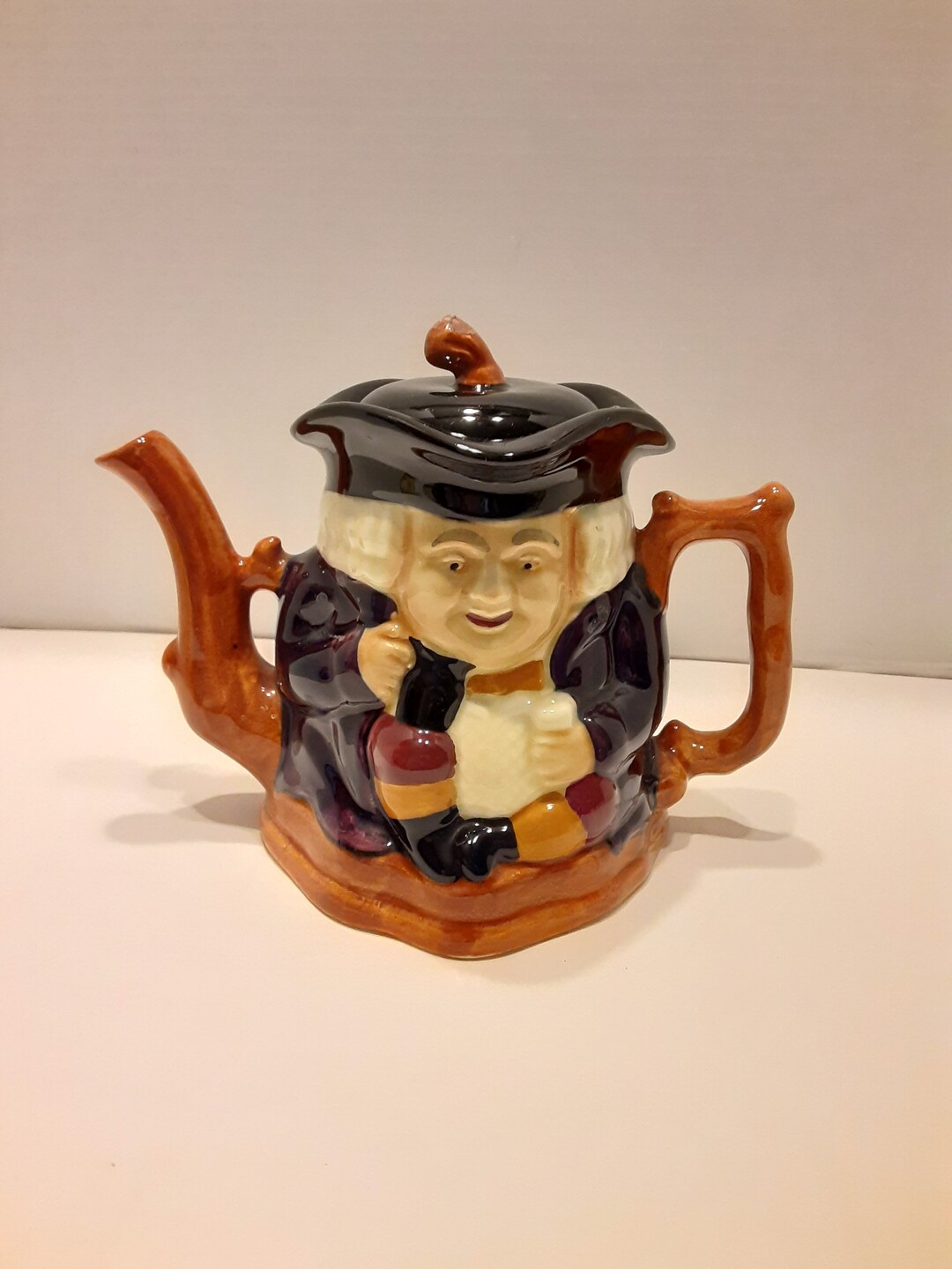 Vintage Toby Style Genuine Staffordshire Hand Painted Teapot Etsy