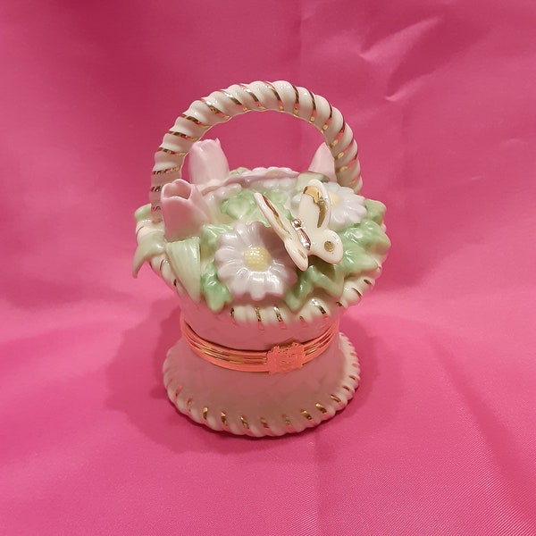 Porcelain Flower Basket Etsy