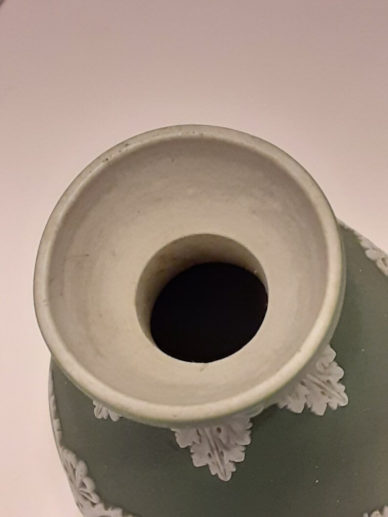Vintage Wedgwood Jasperware Green Bud Vase Made in England Etsy