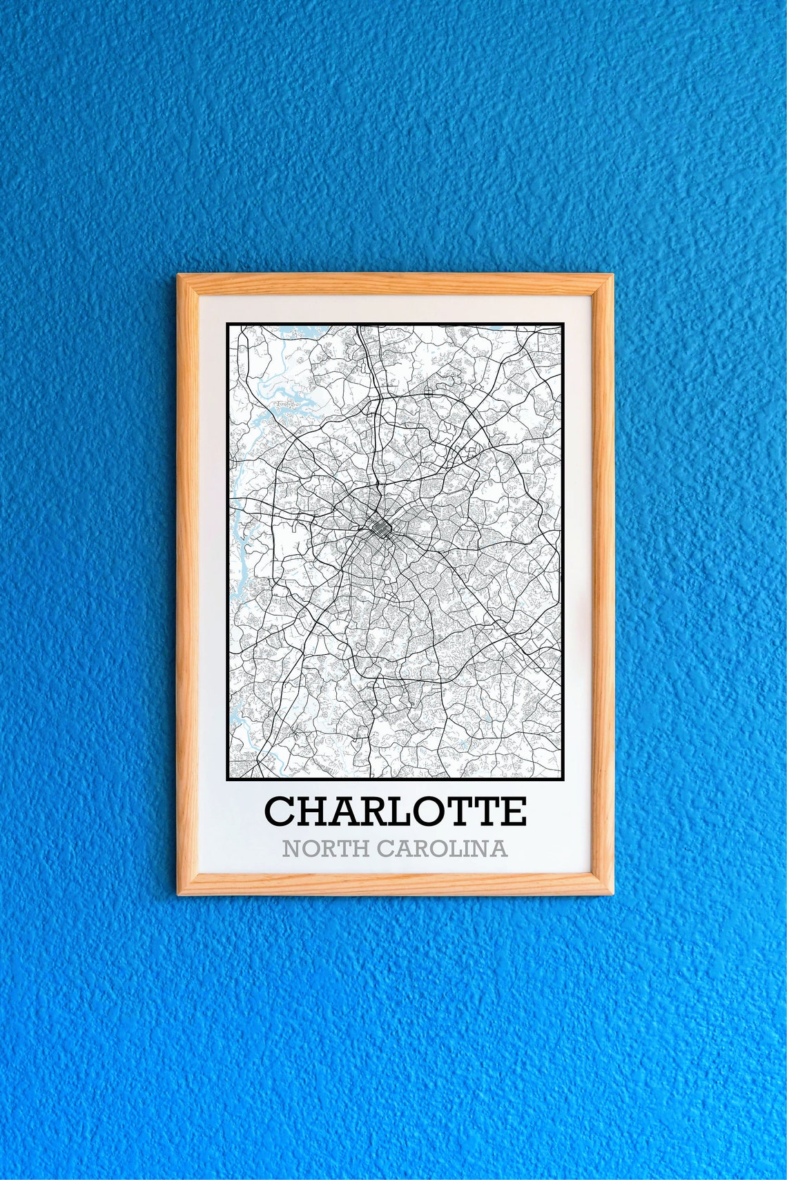 Printable Map of Charlotte North Carolina Instant Download - Etsy