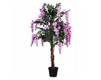 Large Artificial Wisteria Tree, Tropical Purple Leaves, Perfect for Christmas Home, Garden, or Room Decor - Plastic Fake Plant Branch