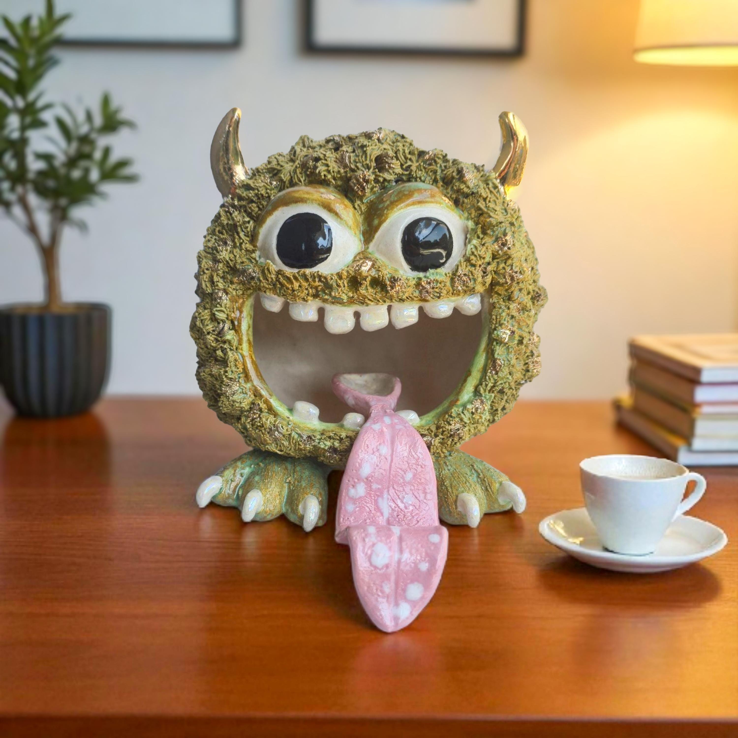 Unique Handcrafted Ceramic Monster Bowl | Funky Creature Bowl With