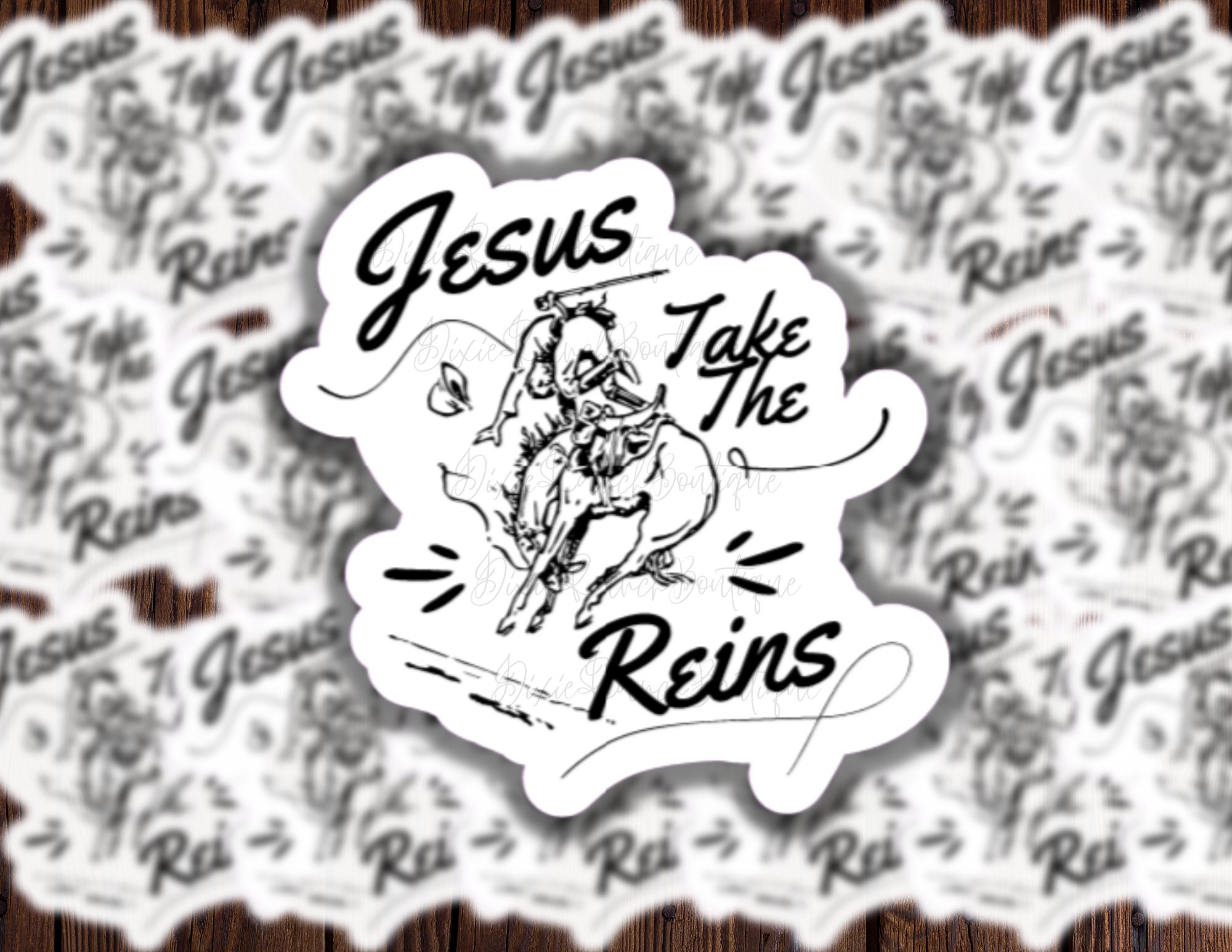 Western Jesus Take the Reins Decal Sticker