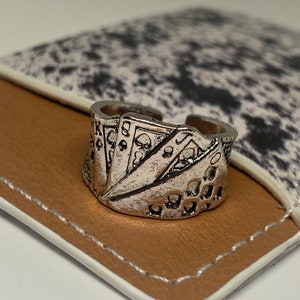 Western Stamped Playing Cards Cuff Ring , Cowgirl Jewelry image 4