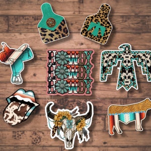 Western Bundle Pack of Decal Stickers / Cowgirl Sticker / Serape / Ear Tag / Howdy