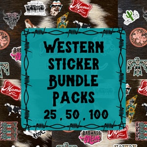 Western Bundle Pack of Stickers , 25 , 50 , 100